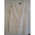 Taylor Ivory Applique Dots Sleeveless Dress 14 $128.00