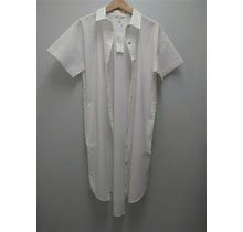 Eileen Fisher Size S-M White Organic Cotton Stretch Poplin Dress