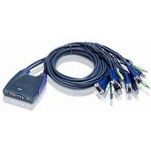 Aten CS64U 4-Port USB VGA/Audio Cable KVM Switch 1.8m Windows Linux Mac