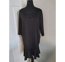 Eloquii Size 18W Long Sleeve Black Dress