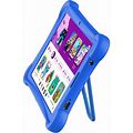 ME K10 Google Kids Space 10" 64GB Tablet With Silicone Bumper Case Kickstand (2023 Model), Blue