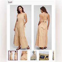 Gap Dresses | Gap Poplin Halter Dress | Color: Cream/Tan | Size: 6