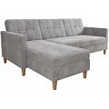 DHP Atwater Living Heidi Storage Sectional Futon Couch, Grey