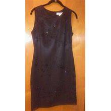 Amanda Smith Petite Black Dress With Beaded Design Size 4P