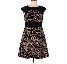 Michael Kors Casual Dress - A-Line Crew Neck Sleeveless: Black Color Block Dresses - Women's Size 8