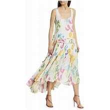 Tanya Taylor Dresses | Tanya Taylor Colette Silk Pleated Dress Scoop Neck Sleeveless Floral Large Nwt | Color: Cream/Pink | Size: L