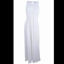 Calvin Klein Dresses | Calvin Klein Women's Pintucked Ruffle Maxi Dress White Size: 8 | Color: White | Size: 8