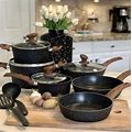 Cookware Sets- 12 Piece Cooking Pan Set,Granite Black Nonstick Pots