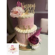 Glam Two Tier Cake (Local Delivery Only - Atlanta And Surrounding Area)