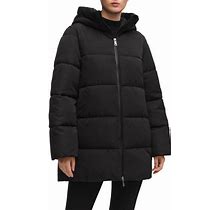 MANGO Hooded Water Repellent Puffer Coat In Black At Nordstrom, Size X-Small