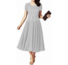 Mother Of The Bride Dresses Tea Length Chiffon Lace Formal Wedding