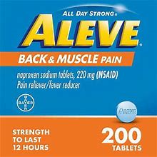 Aleve Back & Muscle Pain Reliever Naproxen Sodium Tablets, 200 Count
