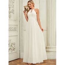 JJ's House Wedding Dress Bridal Dress Ivory Sleeveless Long Scoop A-Line Chiffon 2024