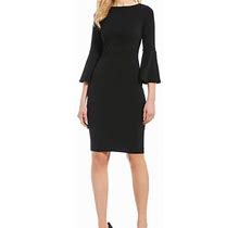 Calvin Klein Dresses | New Calvin Klein Crepe Sheath Dress Bell Sleeve | Color: Black | Size: Various