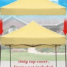 Sunny Ez Pop Up Instant Canopy 10'X10' Replacement Top Gazebo EZ Canopy Cover Only Patio Pavilion Sunshade Polyester-Beige