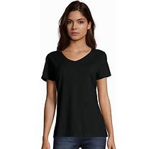 Hanes Women's Perfect-T V-Neck T-Shirt, Ring-Spun Cotton Short Sleeve Tee For Women