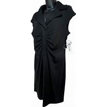 K Petite Dresses | K Petite Dress Midi Collared Notch Sleeveless Black Midi Dress 12P 12 Petite | Color: Black | Size: 12P