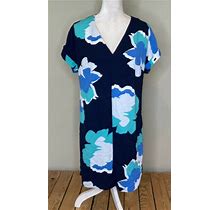 A Day Womens Short Sleeve Floral Dress Size S Blue L2