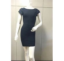 $298 Bcbg Black (Lhl6e837) Short Sleeve Bandaged Knit Dress S