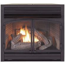 Bluegrass Living, Ventless Gas Fireplace Insert Ventless Firebox, Heat Output 32000 Btu/Hour, Heating Capability 1500 Ft², Model FDF400T-ZC