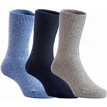 Chenggongfang 3 Pairs Pack Children Wool Socks Plain Color Size 1Y-3Y (Blue, Gray, Navy)