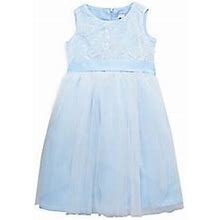 Badgley Mischka Little Girl's Karla Sequin Floral Dress - Ice - Size 3T