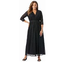 Plus Size Women's Stretch Lace Maxi Dress By Jessica London In Black (Size 26 W)