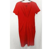 Red Dress Prestige By Robert Kotas Sz 12 Short Sleeve Sheath Poland