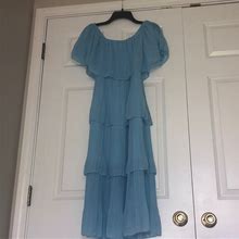 Light Blue Tiered Dress | Color: Blue | Size: S