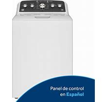 GE Spanish Language Control Panel 4.5-Cu Ft High Efficiency Agitator Top-Load Washer (White) Stainless Steel | ETW485ASWWB