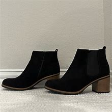White Mountain Shoes | White Mountain Black Suede Booties (Like New) | Color: Black/Brown | Size: 8.5