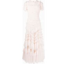 Needle & Thread - Short-Sleeve Ruffled Gown - Women - Recycled Polyester/Recycled Polyester - 18 - Pink