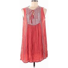 Philosophy Republic Clothing Casual Dress - Shift Tie Neck Sleeveless: Red Dresses - Women's Size Medium