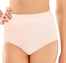 Plus Size Women's Full-Cut-Fit Stretch Cotton Brief DF2324 By Bali In Silk Pink (Size 7)