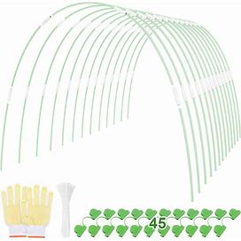 CKE 72 PCS Garden Greenhouse Hoops Grow For Raised Garden Beds 4ft Wide Grow Tunnel Up To 14 Set Of 8ft Long, Garden Support Hoops Frame For Garden