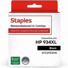 Staples Black Remanufactured High Yield Ink Cartridge Replacement For Hp 934XL (Trc2p23an/Stc2p23an) Small