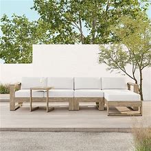 Portside Outdoor 120 in 3-Piece Chaise Sectional, Weathered Gray, West Elm