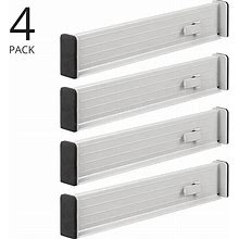 Mdesign Expandable Dresser Drawer Divider With Foam Ends, Drawer Divider Locks In Place, Separators For Clothing And Accessories In Closet Or Dresser