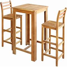 VVLXRIC 3 Piece Pub Dining Set, Counter Height Pub Table With 2 Bar Stools, Bar Table And Chairs Set For Small Space, Living Room, Kitchen (Rustic Br