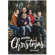 Christmas Script Flat Glossy Photo Paper Cards With Envelopes, 20 Qty, 5X7, White, Custom Card By Snapfish