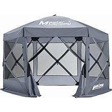 MASTERCANOPY 12X12 Portable Screen House Room Pop Up Gazebo Outdoor Camping Tent With Carry Bag (12X12,Gray)