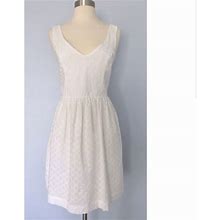 Amour Vert Organic Cotton White Eyelet Dress Size Medium
