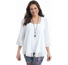 Airy Lace Cotton Jacket In White Size 2X By Northstyle Catalog