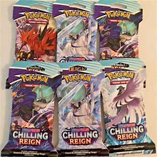 Lot Of 6 Chilling Reign Booster Pack Pokemon Sword Shield New Sealed NEW!