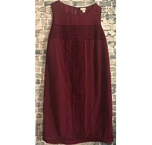 Merona Cranberry Sleeveless Crochet Dress Size XS