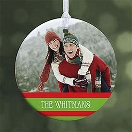 Personalized Photo Christmas Ornament - Classic Christmas - 1-Sided