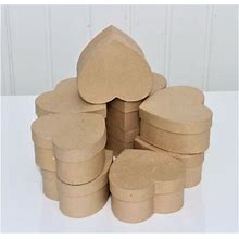 Heart Shape Box - Set Of 10, Paper Mache, Decopatch, Craft Supply, DIY, Gift Box