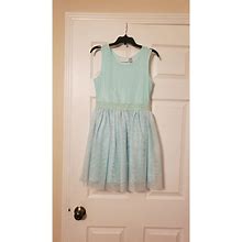 The Children's Place Dresses | Aqua Blue Metallic Dress | Color: Blue/Green | Size: 12G