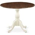 East West Furniture Dublin Drop Leaf Acacia Solid Wood Pedestal Dining Table Wood In White/Brown | 30 H In | Wayfair D41a525f6198f3e0c5bd2732109c7195