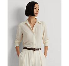 Lauren Ralph Lauren Women's Long-Sleeve Shirt - Mascarpone Cream - Size S